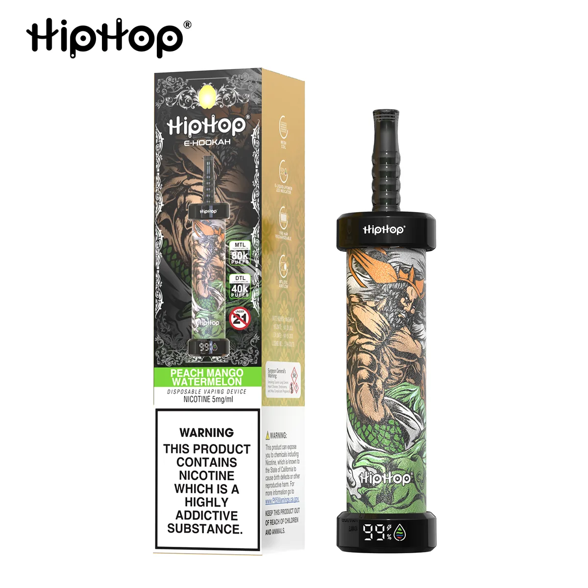Jednorazowy e-papieros HIPHOP T46 180K za pobraniem